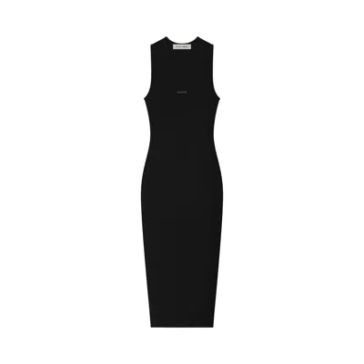 Pre-owned Essentials Fear Of God  Rib Tank Dress 'vintage Black' | Women's Size L