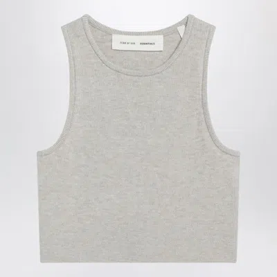 ESSENTIALS FEAR OF GOD ESSENTIALS  RIBBED GREIGE CROPPED TOP