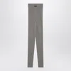 Essentials Fear Of God  Ribbed Grey Leggings In Gray