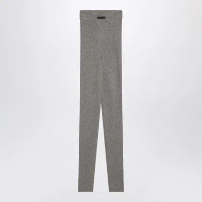 Essentials Fear Of God  Ribbed Grey Leggings In Gray