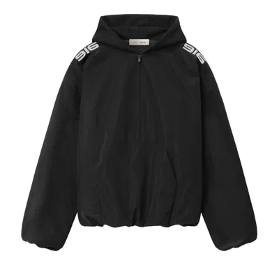 Pre-owned Essentials Fear Of God  Ripstop Moto Half Zip Jacket 'black' | Men's Size M