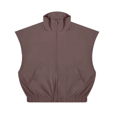 Pre-owned Essentials Fear Of God  Running Nylon Vest 'plum' In Brown