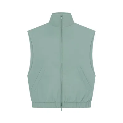 Pre-owned Essentials Fear Of God  Running Nylon Vest 'sycamore' In Green