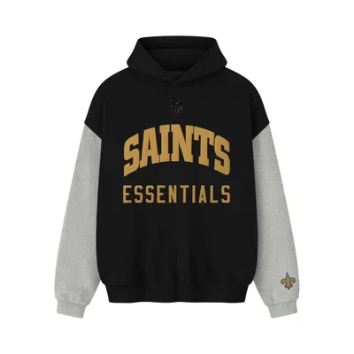 Pre-owned Essentials Fear Of God  Saints Sport Hoodie 'black/ Concrete Heather' | Men's Size Xl