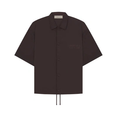 Pre-owned Essentials Fear Of God  Short-sleeve Nylon Shirt 'plum' In Brown