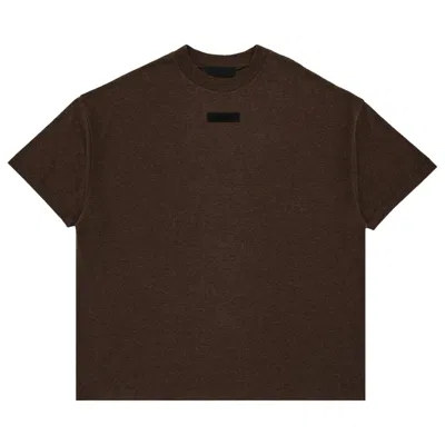 Pre-owned Essentials Fear Of God  Short-sleeve Tee 'heather Wood' In Brown