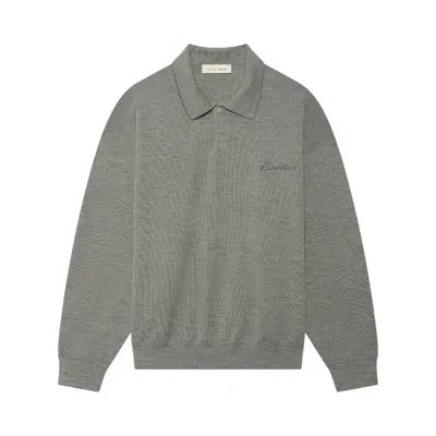 Pre-owned Essentials Fear Of God  Signature 90's Knit Polo 'concrete Heather' | Grey | Men's Size M In Gray