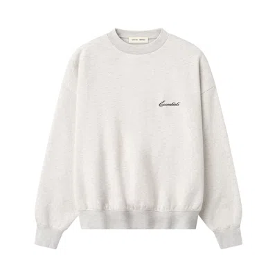 Pre-owned Essentials Fear Of God  Signature Classic Crewneck Sweatshirt 'oatmeal Heather' | Cream | Men's Size  In White
