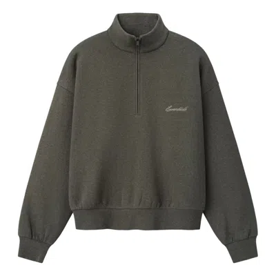 Essentials Fear Of God  Signature Classic Half Zip Sweatshirt 'ash Heather' In Gray
