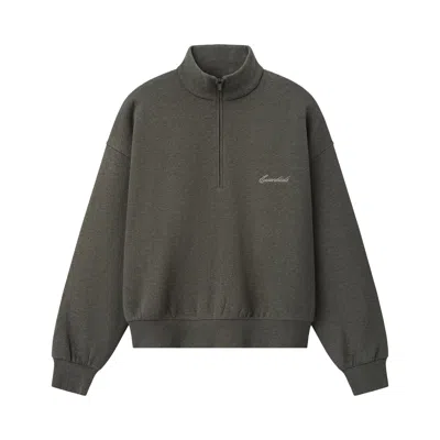 Pre-owned Essentials Fear Of God  Signature Classic Half Zip Sweatshirt 'ash Heather' | Grey | Men's Size Xs