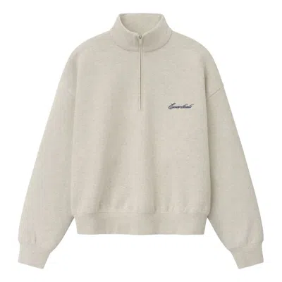 Essentials Fear Of God  Signature Classic Half Zip Sweatshirt 'marble Heather' In White