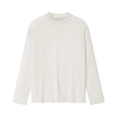 Pre-owned Essentials Fear Of God  Signature Classic Long-sleeve Tee 'oatmeal Heather' | Cream | Women's Size Xs In White