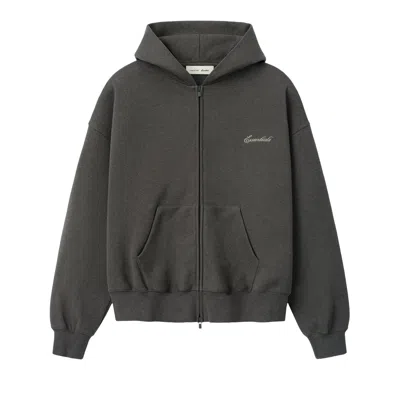 Pre-owned Essentials Fear Of God  Signature Classic Zip Up Hoodie 'ash Heather' | Grey | Men's Size S
