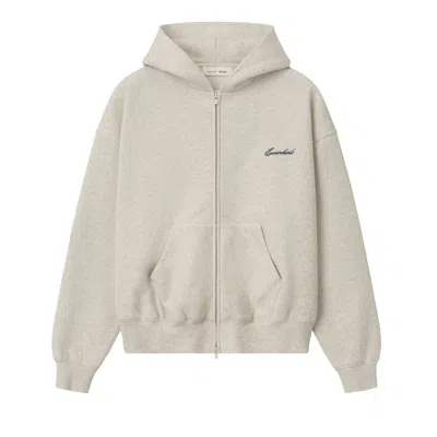 Pre-owned Essentials Fear Of God  Signature Classic Zip Up Hoodie 'marble Heather' | Tan | Men's Size M