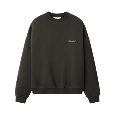 Pre-owned Essentials Fear Of God  Signature Lounge Crewneck Sweatshirt 'ink Black' | Men's Size Xs