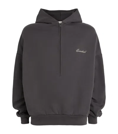 Essentials Fear Of God  Signature Lounge Half-zip Hoodie In Black