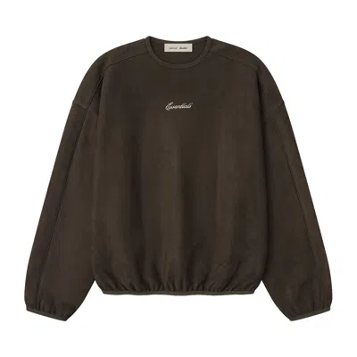 Pre-owned Essentials Fear Of God  Signature Modern Crewneck With Piping Sweatshirt 'brown' | Men's Size L