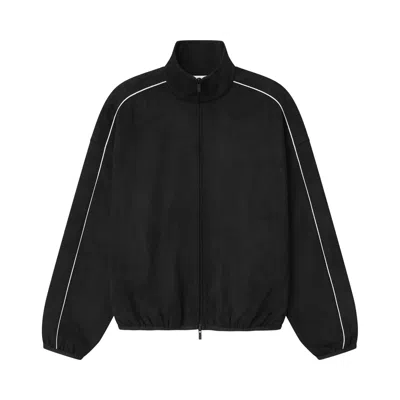 Pre-owned Essentials Fear Of God  Signature Modern Track With Piping Jacket 'vintage Black' | Men's Size L