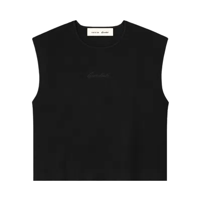 Pre-owned Essentials Fear Of God  Signature Rib Knit Cropped Top 'vintage Black' | Women's Size L