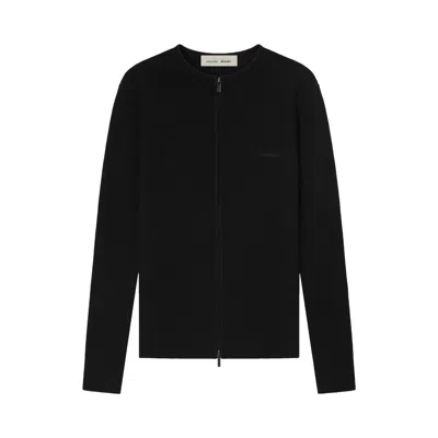 Pre-owned Essentials Fear Of God  Signature Rib Knit Fitted Long Sleeve Zip Up Tee 'vintage Black' | Women's Si