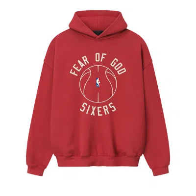 Pre-owned Essentials Fear Of God  Sixers X Barkley Hendricks 90s Hoodie 'faded Garnet' | Red | Men's Size Xs