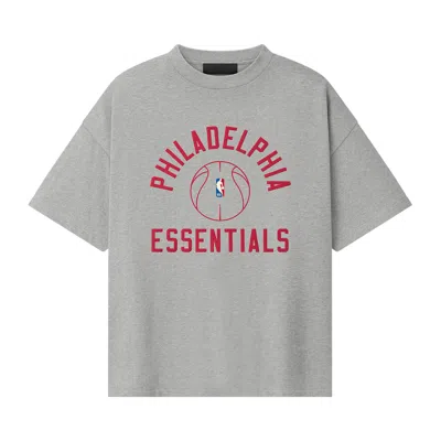 Pre-owned Essentials Fear Of God  Sixers X Barkley Hendricks 90s Tee 'concrete Heather' | Grey | Men's Size S In Gray