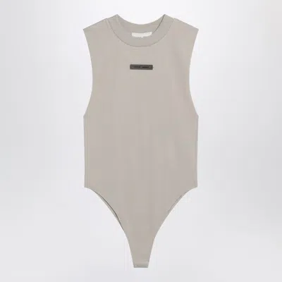 ESSENTIALS FEAR OF GOD ESSENTIALS SLEEVELESS GREIGE COTTON-BLEND BODYSUIT