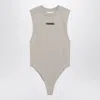 Essentials Sleeveless Logo-plaque Bodysuit In Gray