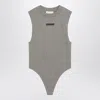 Essentials Fear Of God  Sleeveless Grey Cotton-blend Bodysuit In Gray