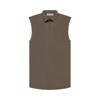 Pre-owned Essentials Fear Of God  Sleeveless Oxford 'wood' | Brown | Women's Size L