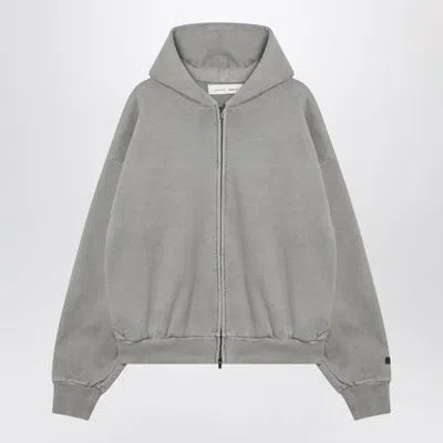Essentials Fear Of God  Smoke-grey Zip Sweatshirt In Gray
