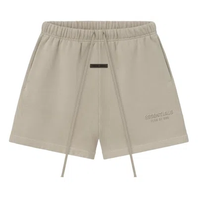Essentials Fear Of God  Soccer Fleece Shorts 'timber' In Neutral