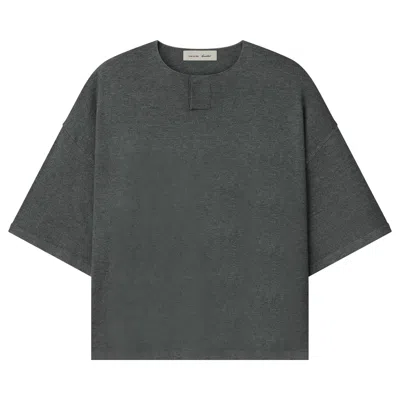 Pre-owned Essentials Fear Of God  Soft Knit Short Sleeve Henley 'iron Grey' | Men's Size M