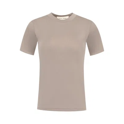 Pre-owned Essentials Fear Of God  Soft Rib Fitted T-shirt 'seal' | Grey | Women's Size Xl