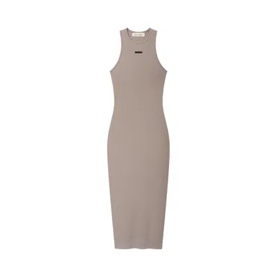 Pre-owned Essentials Fear Of God  Soft Rib Racerback Dress 'seal' | Grey | Women's Size Xs