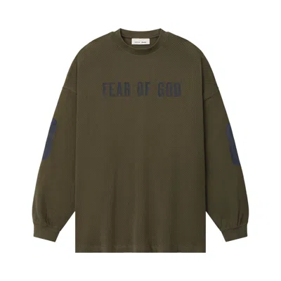 Pre-owned Essentials Fear Of God  Sport Mesh Merch Long Sleeve Tee 'moss' | Green | Men's Size L