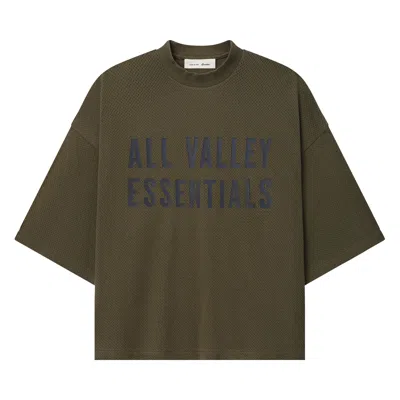 Pre-owned Essentials Fear Of God  Sport Mesh Merch Tee Boxy Fit 'moss' | Green | Men's Size S