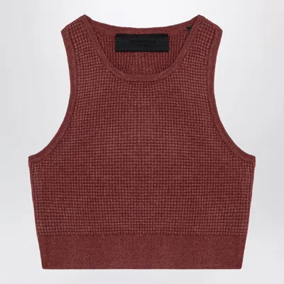 Essentials Fear Of God  Sporty Burgundy Honeycomb Tank Top