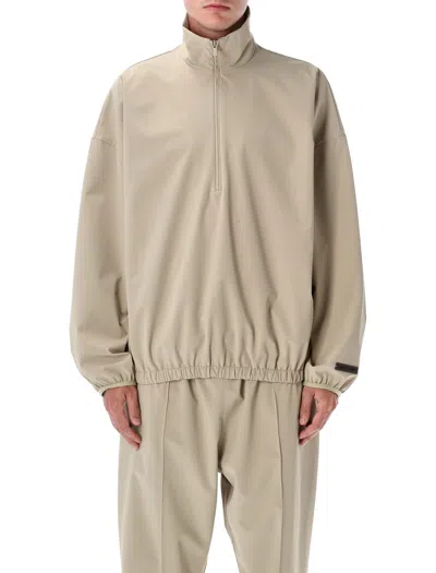 Essentials Fear Of God  Sporty Nylon Half Zip In Neutral
