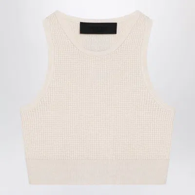 Essentials Fear Of God  Sporty White Honeycomb Tank Top In Neutral