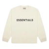 Essentials Fear Of God  Ss20 3d Silicon Applique Boxy Long Sleeve T-shirt 'buttercream'
