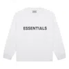 Essentials Fear Of God  Ss20 3d Silicon Applique Boxy Long Sleeve T-shirt 'white'