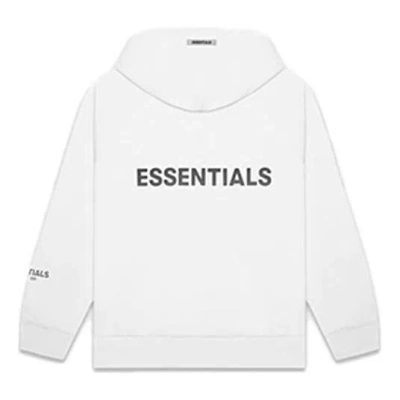 Essentials Fear Of God  Ss20 Full Zip Up Hoodie 'white'