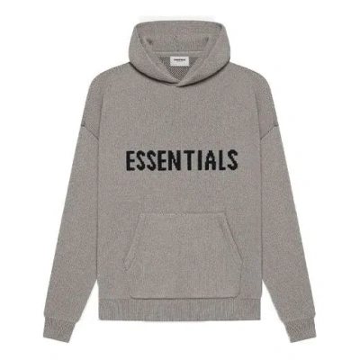 Essentials Fear Of God  Ss21 Knit Hoodie 'dark Heather Oatmeal'