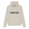Essentials Fear Of God  Ss21 Knit Logo Hoodie 'moss' In Neutral