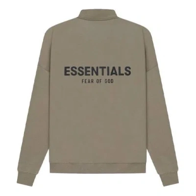 Essentials Fear Of God  Ss21 Mockneck Half Zip 'taupe'