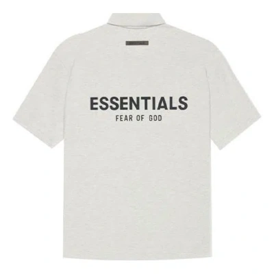 Essentials Fear Of God  Ss21 Polo Shirt 'light Heather Oatmeal' In Gray