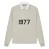 Essentials Fear Of God  Ss22 1977 Henley Rugby Polo Shirt 'oatmeal' In Gray