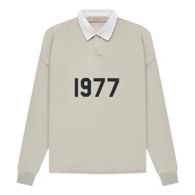 Essentials Fear Of God  Ss22 1977 Henley Rugby Polo Shirt 'oatmeal' In Gray