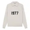 Essentials Fear Of God  Ss22 1977 Henley Rugby Polo Shirt 'wheat' In Gray